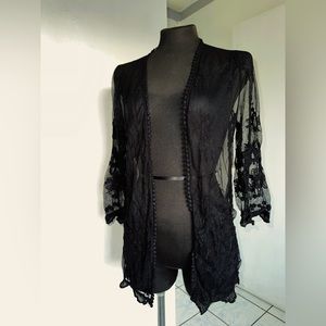 Lace Contrast Cardigan